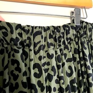 Green Animal MIDI Skirt